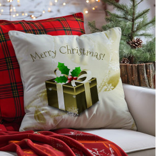 Coussin de Noël doré pour cadeau