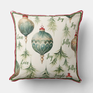Coussin de Noël festif avec baubles & pinetrees