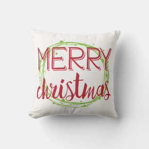 Coussin de Noël Joyeux Noël Bulles de Neige