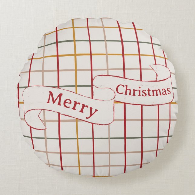 Coussin de Noël moderne ronde - Vacances minimalis (Devant)