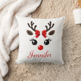 Coussin de Noël personnalisé Reindeer