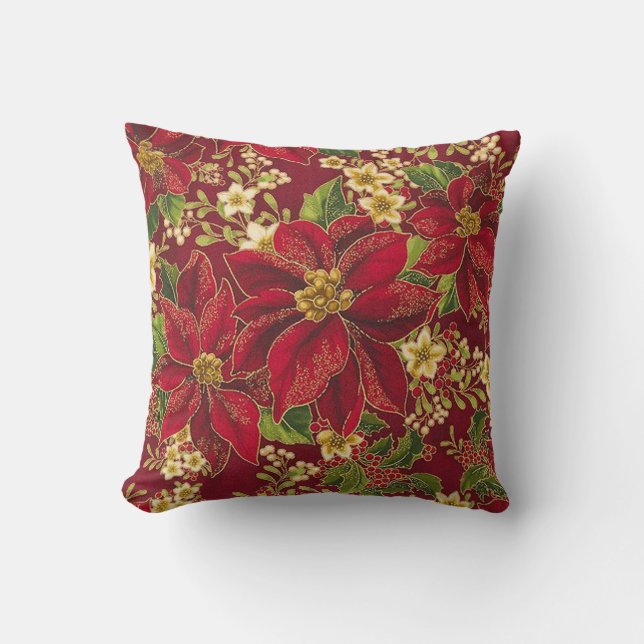 Coussin de Noël Poinsettia ! (Recto)