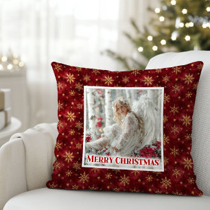 Coussin de Noël radiant angel poinsettia Cadeau