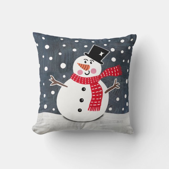 Coussin de Noël Snowman oreiller à lancer (Recto)