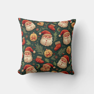 Coussin de Noël vert Santa Cookie