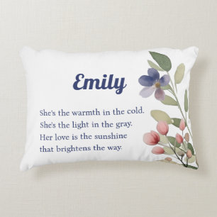 Coussin de nom de Fleur sauvage personnalisée - Ca