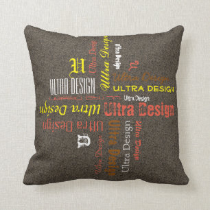 Coussin De nom de la société collage de typographie les