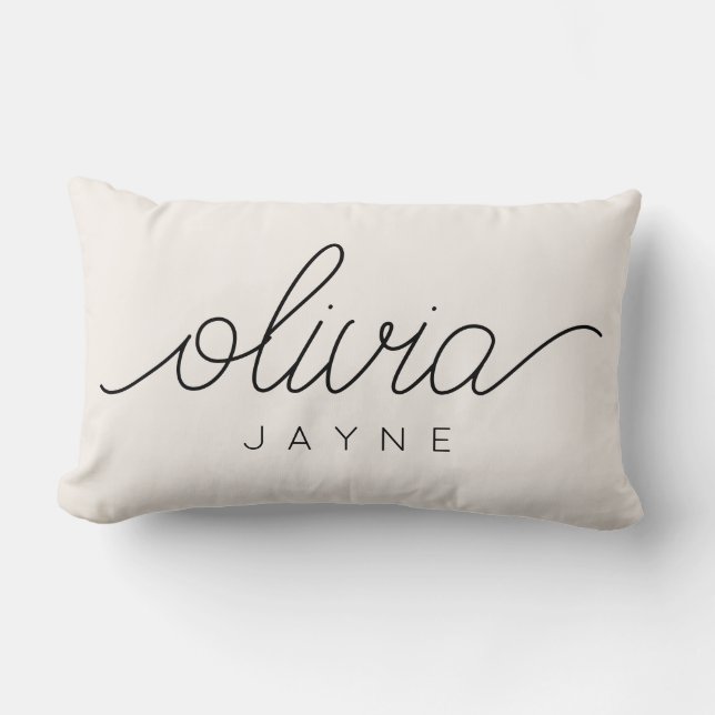 Coussin de nom personnalisé | Décor de pépinière | (Recto)