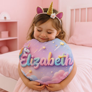 Coussin de nom Unicorne Pastel personnalisé