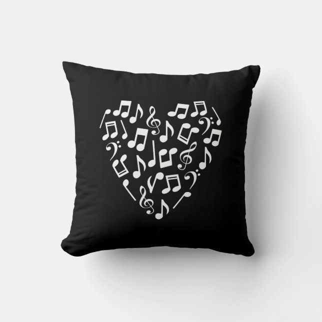 Coussin de notes musicales en forme de coeur (Arri (Recto)