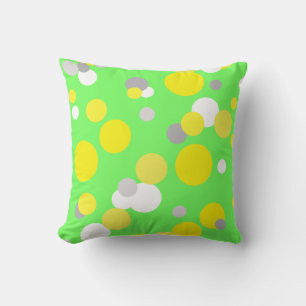 Coussin de nuances de jaune d'art abstrait funky