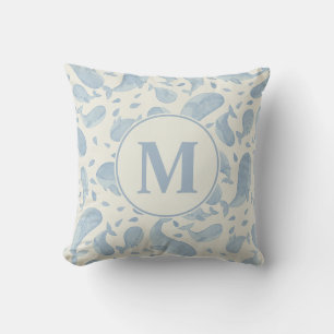 Coussin de nurserie à motif païsley baleine aquare