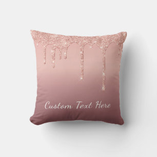 Coussin de Parties scintillant rose Gold avec text