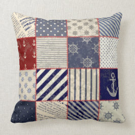 Coussin de patchwork de plage rustique usé