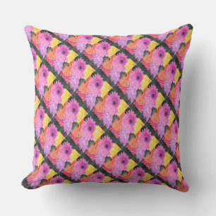 COUSSIN DE PATIO GERBERS DE COULEUR BRILLANTE
