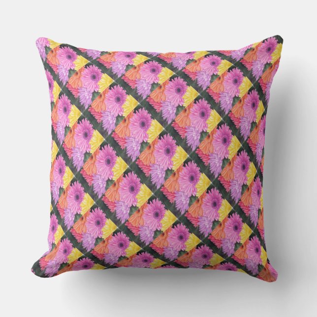 COUSSIN DE PATIO GERBERS DE COULEUR BRILLANTE (Recto)