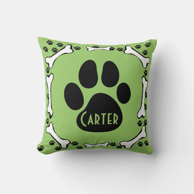 Coussin de pattes de chien et d'os de chien (Recto)