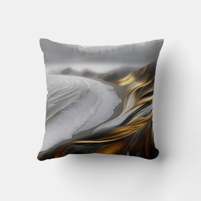 Coussin de paysage mystique réversible (Verso)