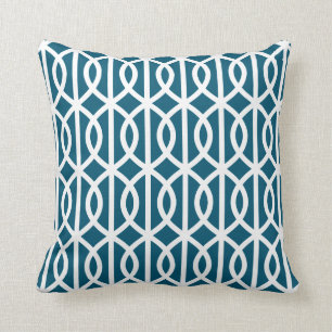 Coussin de Peacock Blue Trellis