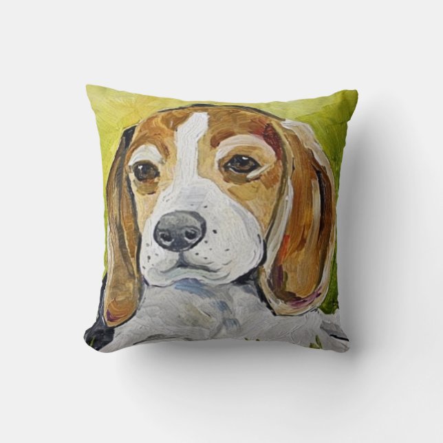 coussin de peinture beagle (Recto)
