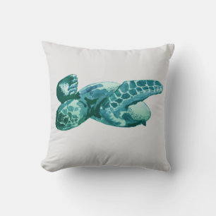 Coussin de peinture de plage de la tortue de mer