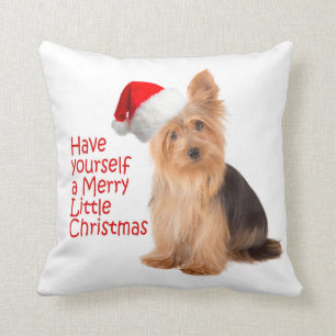 Coussin de Père Noël Yorkie