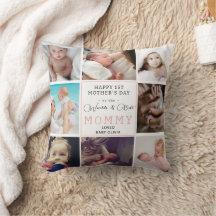 Coussin de photo personnalisé pour la première fêt