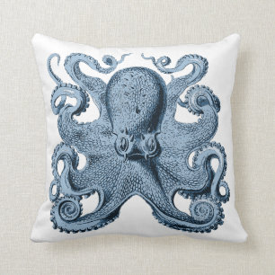 Coussin de pieuvre bleu Vintage