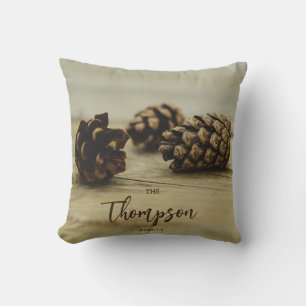 Coussin de Pin Sylvestre avec Nom de Famille Perso