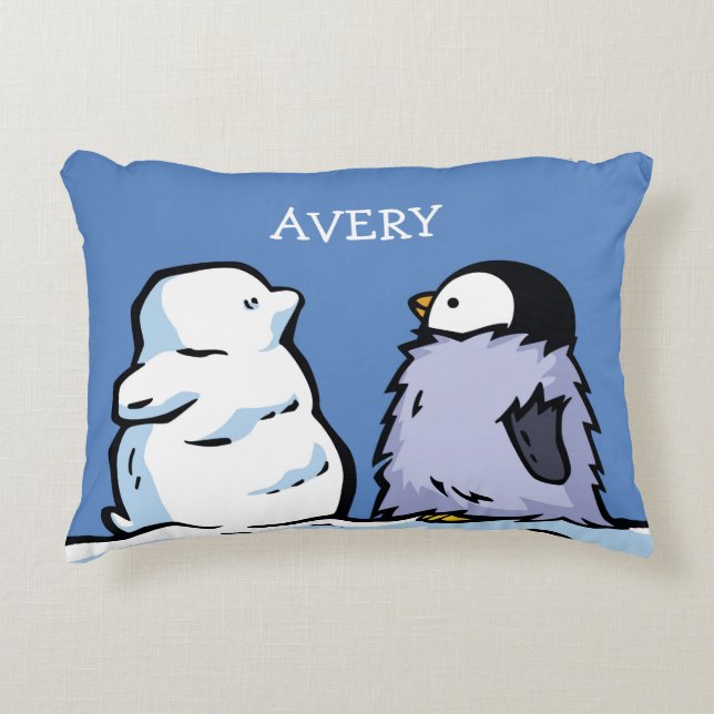 Coussin de pingouin à neige personnalisé (Devant)