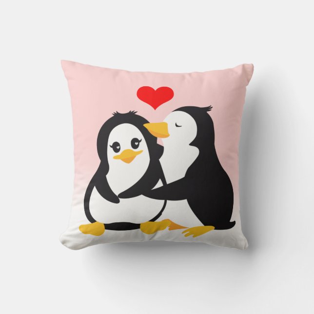 Coussin de pingouins d'amour (Recto)