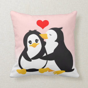 Coussin de pingouins d'amour