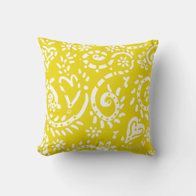 Coussin de pip jaune/marine (Recto)