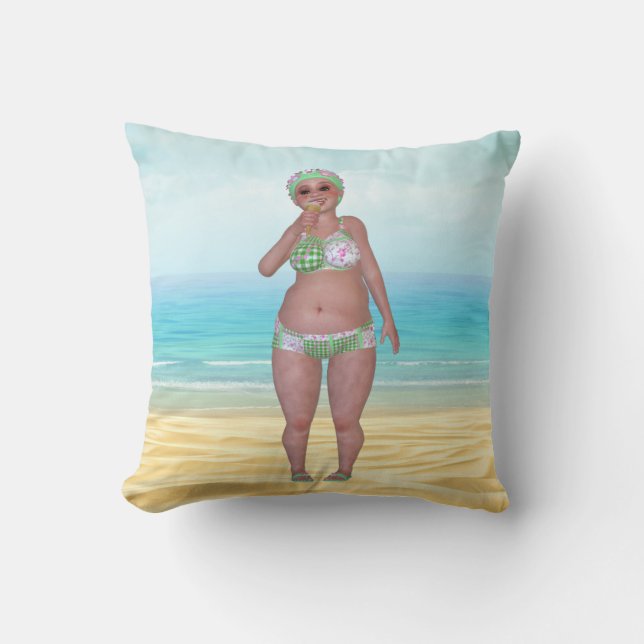 Coussin de plage avec Belle Baignade amusante (Recto)