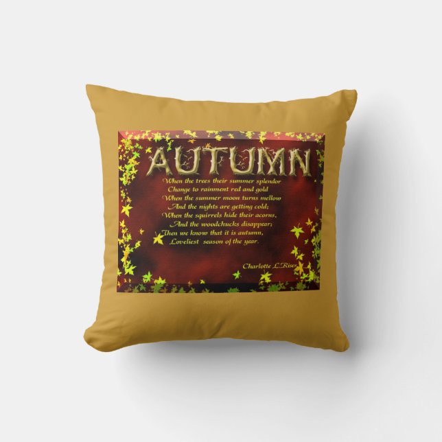 Coussin de poème d'automne (Recto)