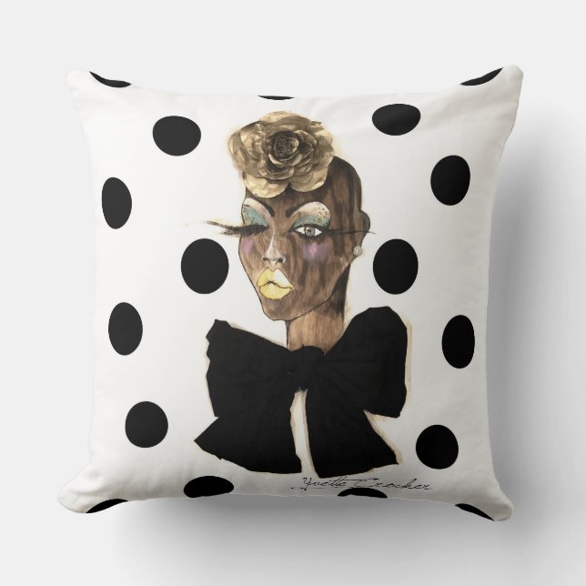 Coussin de point de polka de Haute (Recto)
