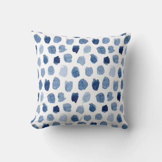 Coussin de points d'aquarelle bleu