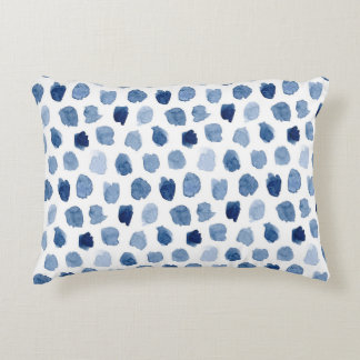 Coussin de points d'aquarelle bleu 16x12