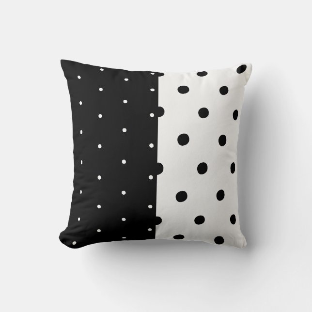 Coussin de points et de rayures noirs et blancs (Recto)