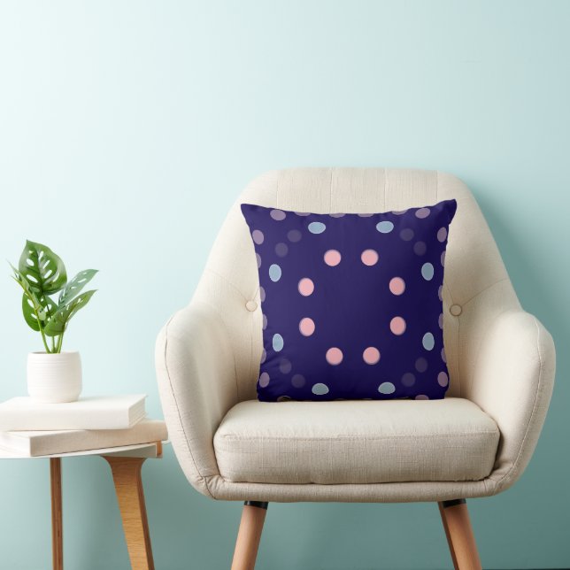 Coussin de points Polka violet (Chaise)