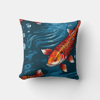 Coussin de poisson Koi calme - Elégant inspiré de