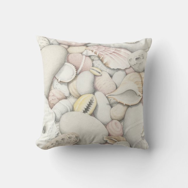 Coussin de polyester de coquilles et de cailloux (Recto)