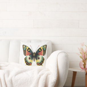 Coussin de printemps d'illustration papillon