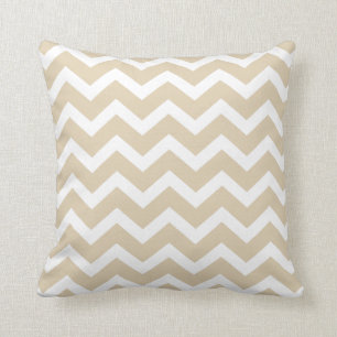 Coussin de rayure de Chevron de Taupe