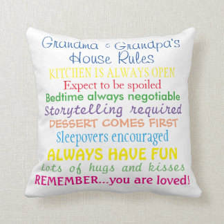 Coussin de règles de la Chambre des grands-parents