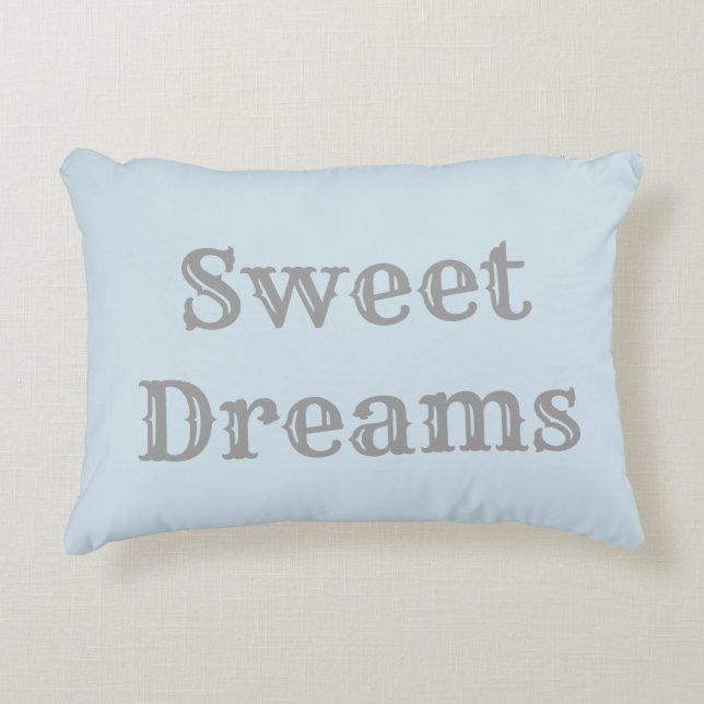 Coussin de rêves doux - bleu-clair et gris (Devant)