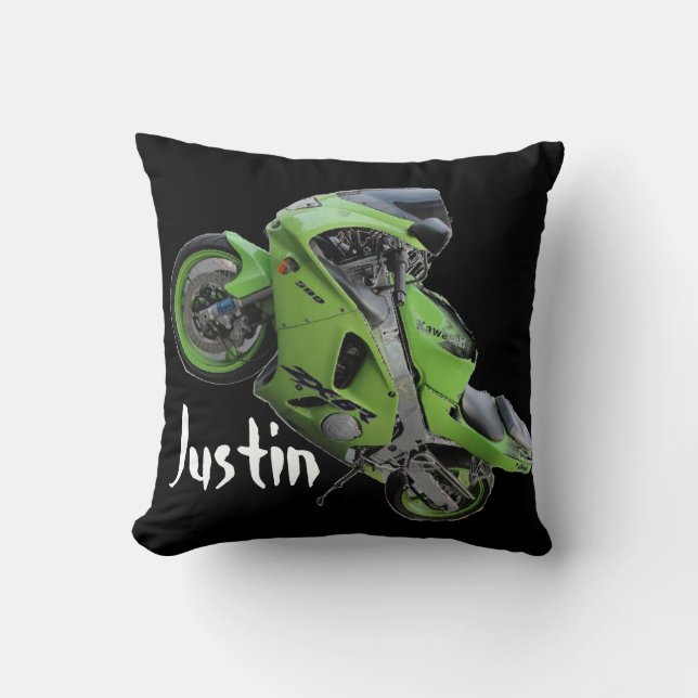 Coussin de "Rocket de fourche" de vert de Kawasaki (Recto)