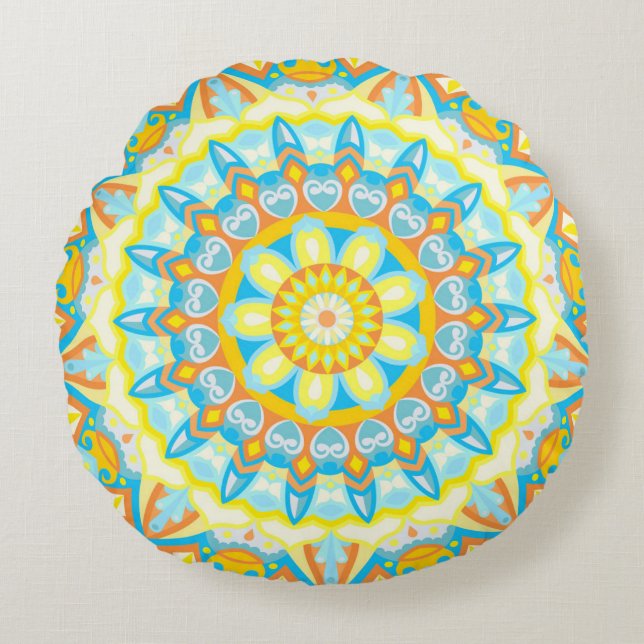 Coussin de ronde Mandala été (Devant)
