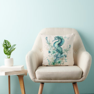 Coussin de Seahorse Turquoise clair