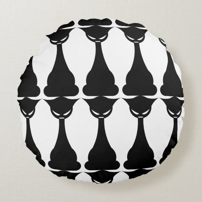 Coussin de silhouette de chat noir gothique (Devant)